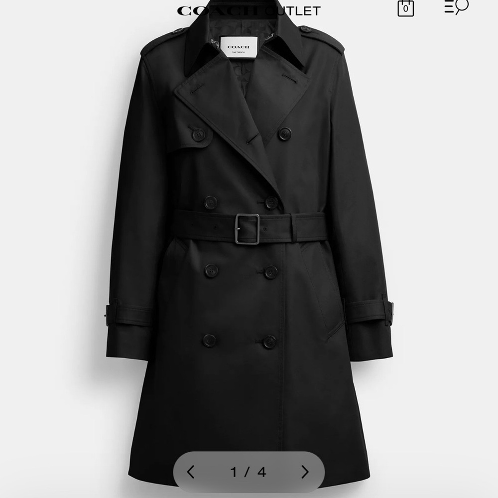 Coach Classic Black Trench Coat